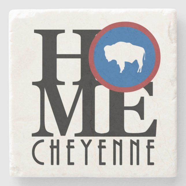 HOME Cheyenne Wyoming Stone Coaster (Front)