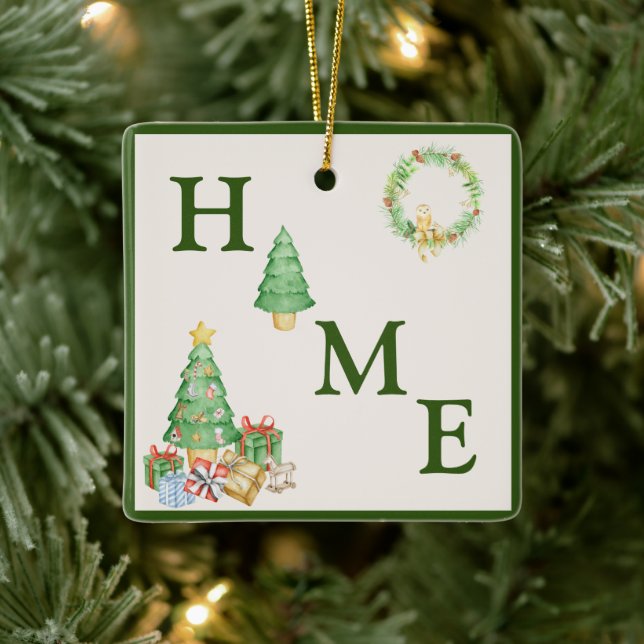 Home Christmas Tree Simple Ceramic Ornament (Tree)