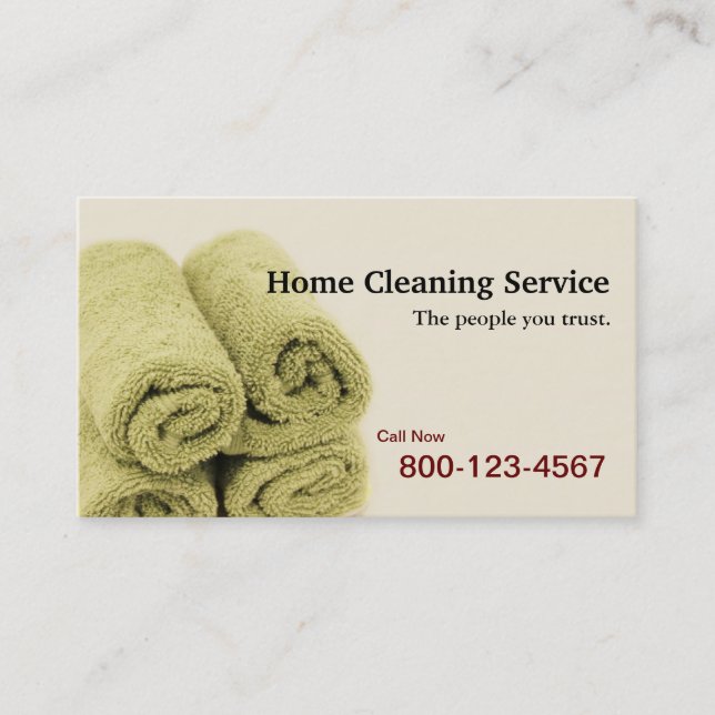 Home Cleaning Service Business Card (Front)
