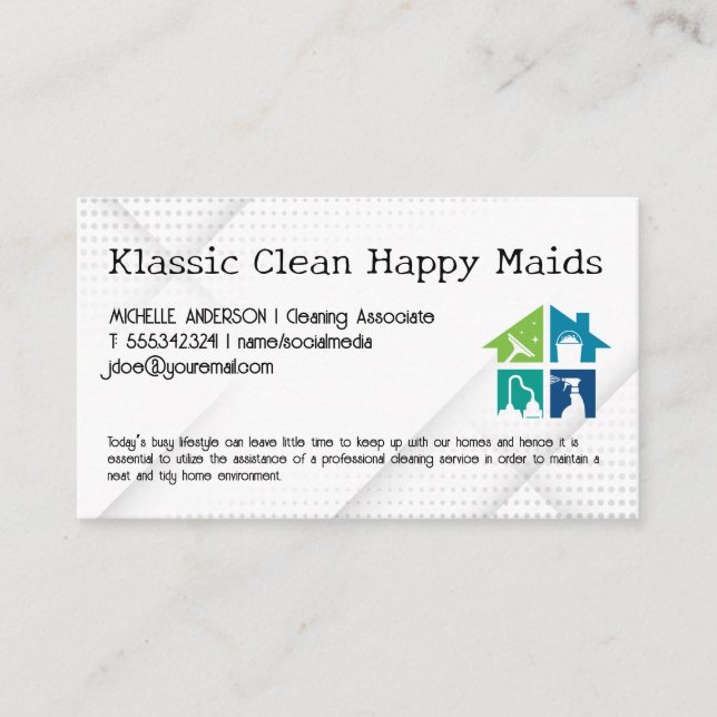 Home Cleaning Services | Maids Business Card (Front)