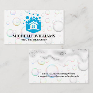 Home Cleaning Soap Bubbles and Suds Business Card