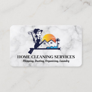 Home Cleaning Supplies   Maid Service Business Card