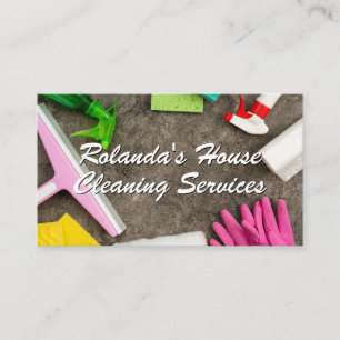 Home Cleaning Tools   Maid Services Business Card