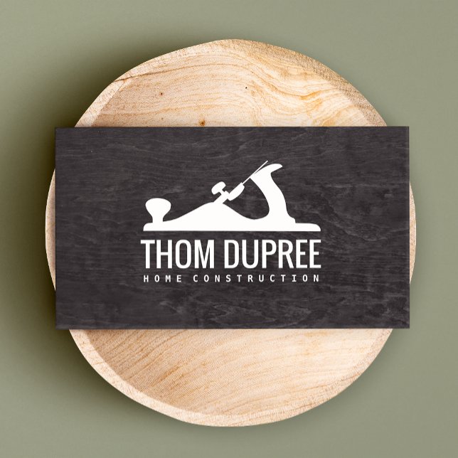 Home Construction and Carpentry Wood Plane Logo 2 Business Card (Creator Uploaded)