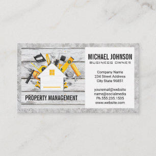 Home Construction Tools   Wood Concrete Business Card