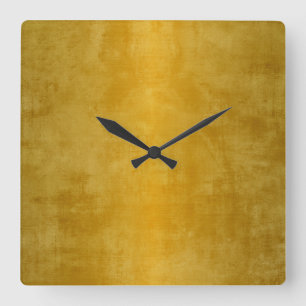 Home Decor Accents Metallic Gold Square Wall Clock