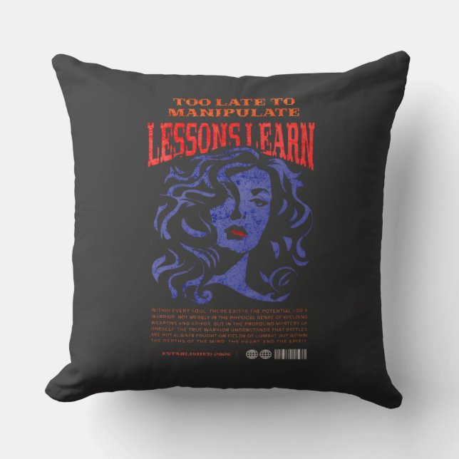 HOME DECOR MANIPULATE LESSONS LEARN THROW PILLOW  (Front)