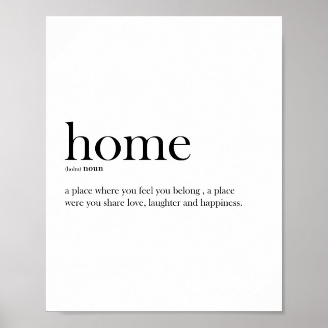 Home definition typography poster (Front)