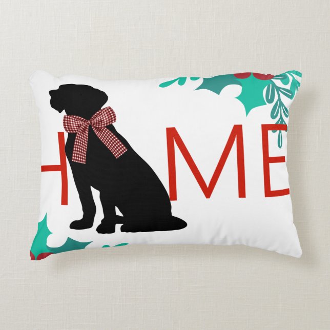 Home Dog Christmas Accent Pillow (Front)