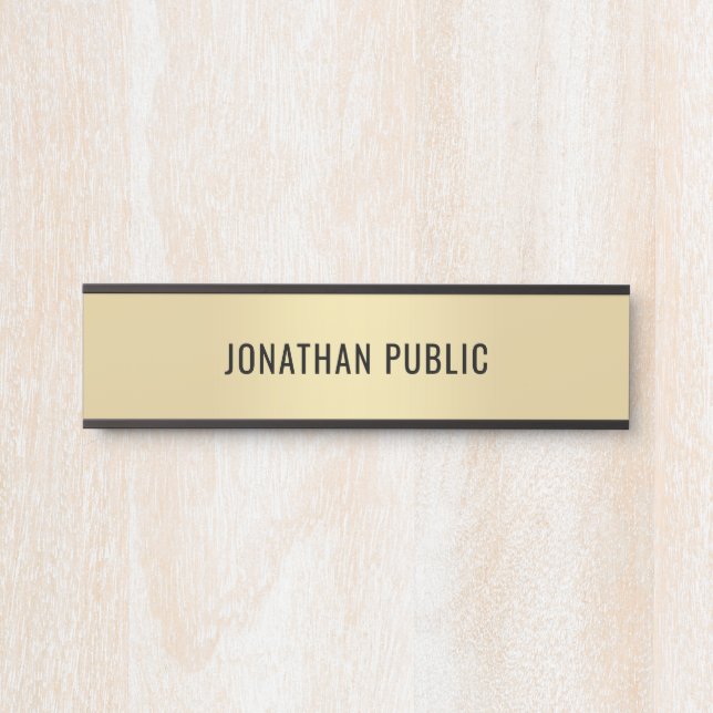 Home Door Sign Elegant Modern Black And Gold (Front)