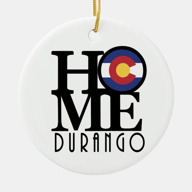 HOME Durango Colorado Ceramic Ornament (Front)