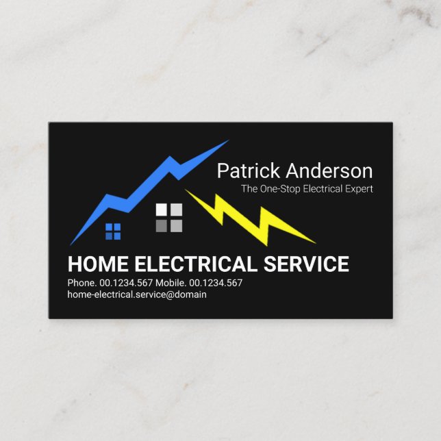 Home Electrical Lightning Conductor Electrician Business Card (Front)