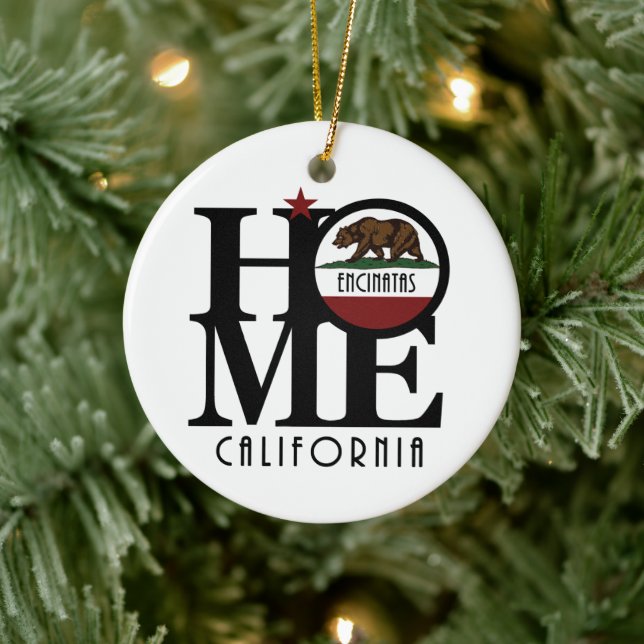 HOME Encinitas California Ceramic Ornament (Tree)