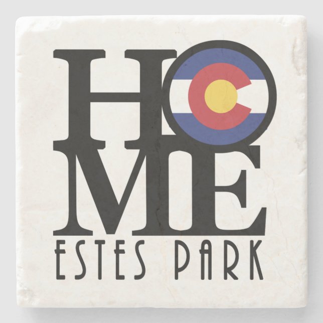 HOME Estes Park Colorado Stone Coaster (Front)