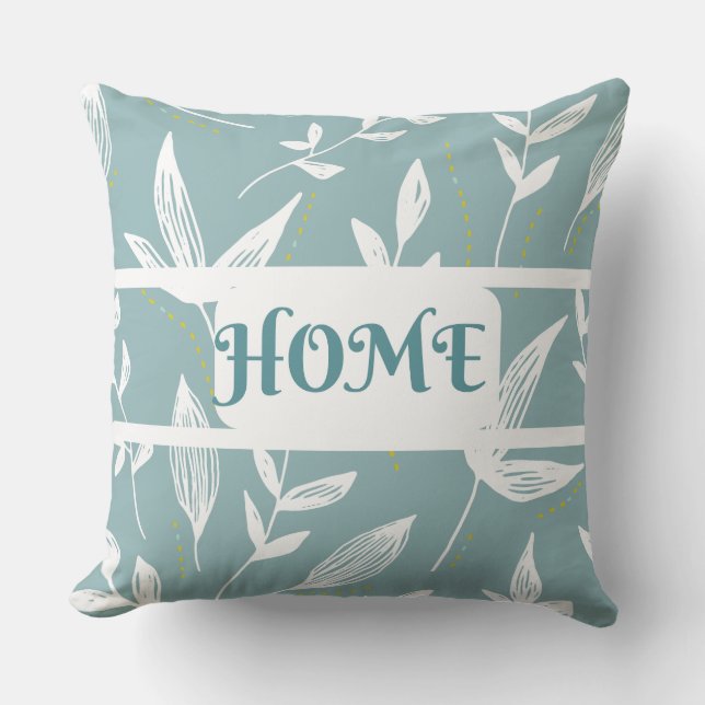 HOME Floral Throw Pillow (Front)
