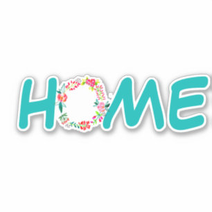 Home floral wreath sticker