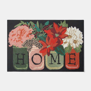 Home Flower Door Mat, Floral Welcome Mat