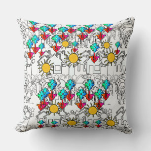 Home Flowers Sunshine Throw Pillow