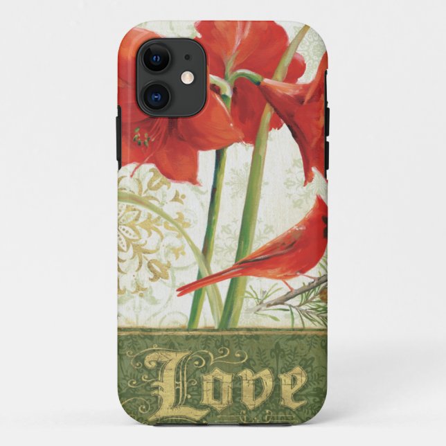 Home for Christmas Amaryllis Love Case-Mate iPhone Case (Back)