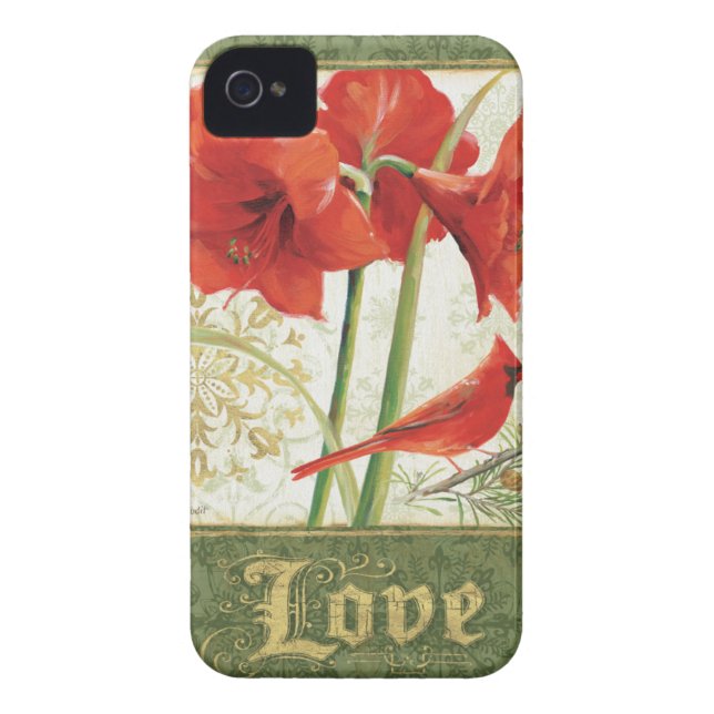 Home for Christmas Amaryllis Love Case-Mate iPhone Case (Back)