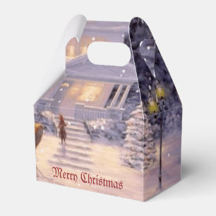 Home For Christmas Holiday Scene Favor Box