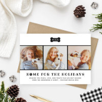 Home for the Holidays Black Plaid Dog Photo