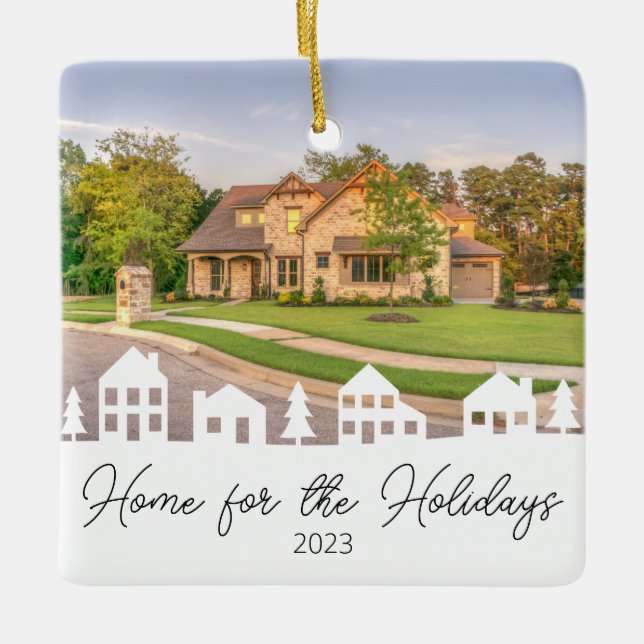 Home for the Holidays Ceramic Ornament (Front)