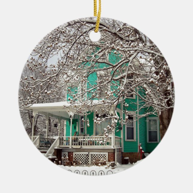 Home for the Holidays Ceramic Ornament (Front)