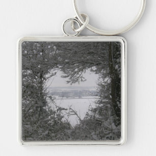 Home For The Holidays Love Snow Heart Photo Keys Keychain