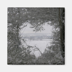 Home For The Holidays Love Snow Heart Photo Magnet