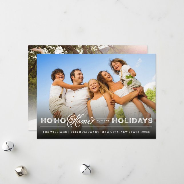 Home For The Holidays Moving Announcement Card (Front/Back In Situ)