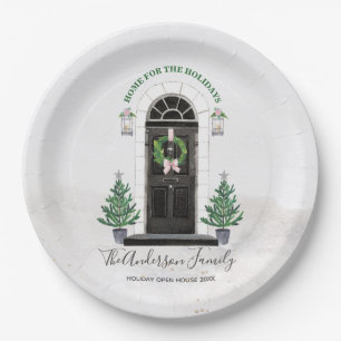 Home for the Holidays Open House Christmas Paper Plate