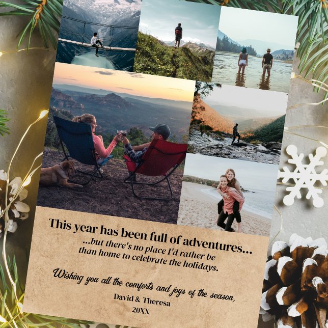 Home for the Holidays Photo Collage Christmas Holiday Card (Creator Uploaded)