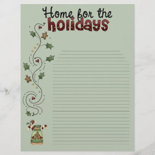 Home for the Holidays Recipe Pages (Lined)