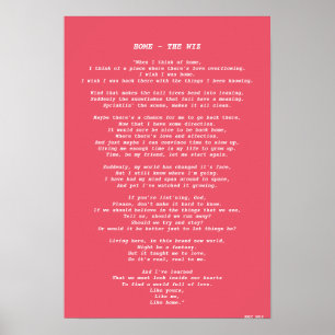 'HOME' FROM THE WIZ LYRICS POSTER