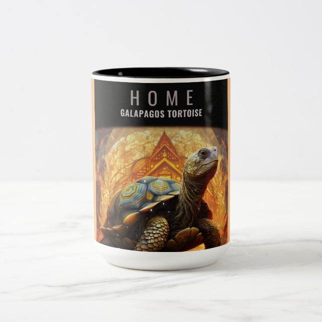 Home Galapagos Tortoise Two-Tone Coffee Mug (Center)