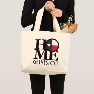 HOME Galveston Texas Large Tote Bag