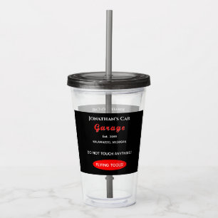 Home Garage Car Mechanic Acrylic Tumbler with Lid