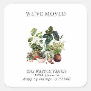 Home Garden Plant Mom Moving Announcement Square Sticker