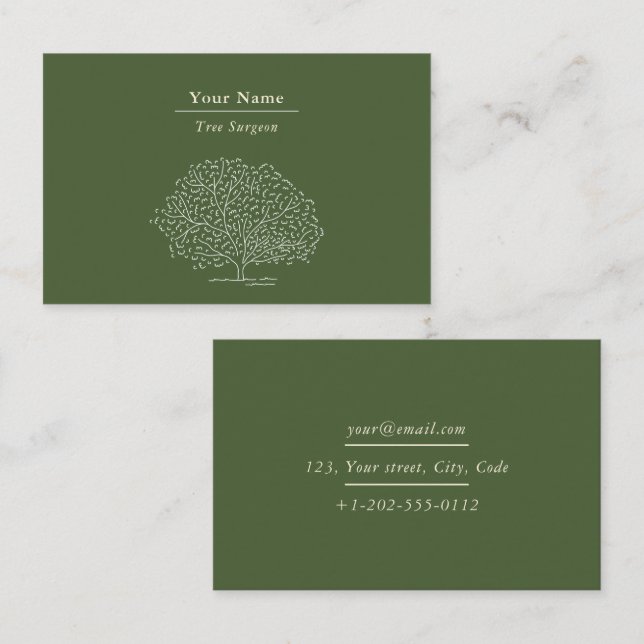 Home gardener, tree surgeon business card (Front/Back)
