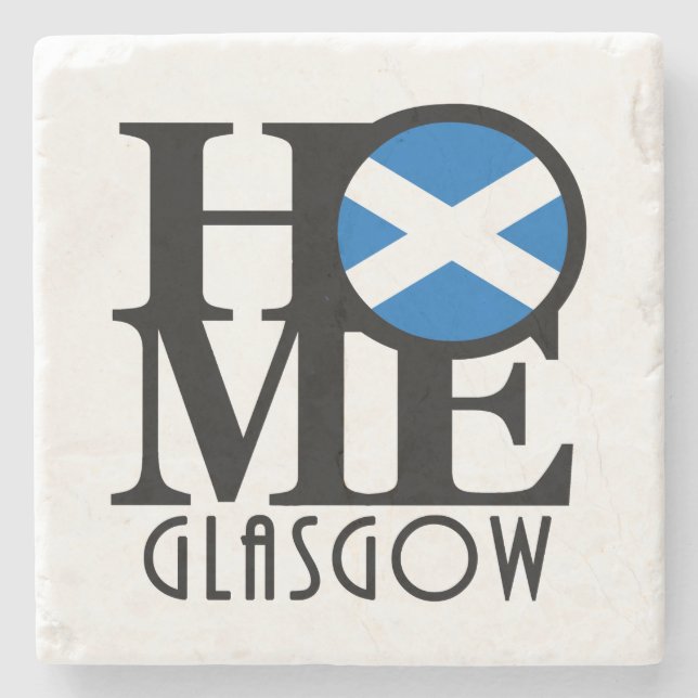 HOME Glasgow Scotland Stone Coaster (Front)