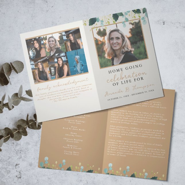 Home Going Celebration of Life Funeral Service Program (Creator Uploaded)