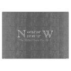 Home GPS Coordinate Glass Cutting Board