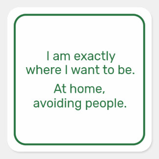 Home (green) square sticker