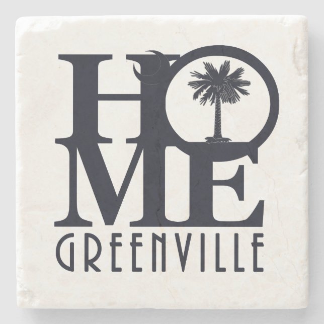 HOME Greenville SC Stone Coaster (Front)