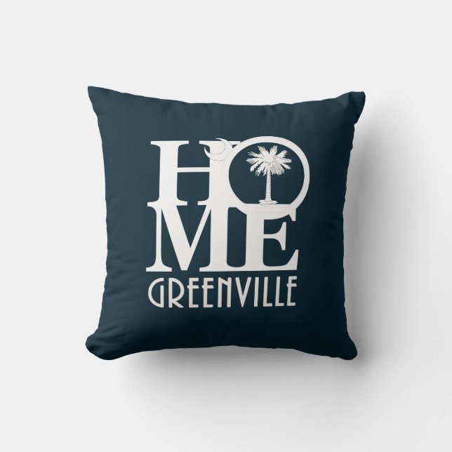 HOME Greenville South Carolina Throw Pillow (Front)