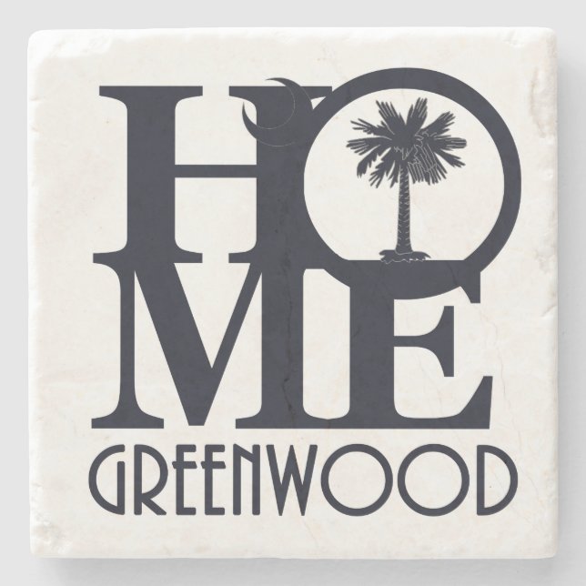 HOME Greenwood South Carolina Stone Coaster (Front)
