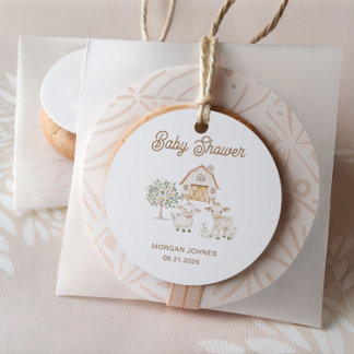 Home Grown Cutie Baby Shower Classic Round Sticker