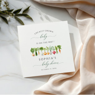 Home Grown Gender Neutral Baby Shower Theme, Farm Napkin