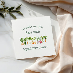 Home Grown Gender Neutral Baby Shower Theme, Farm Napkin